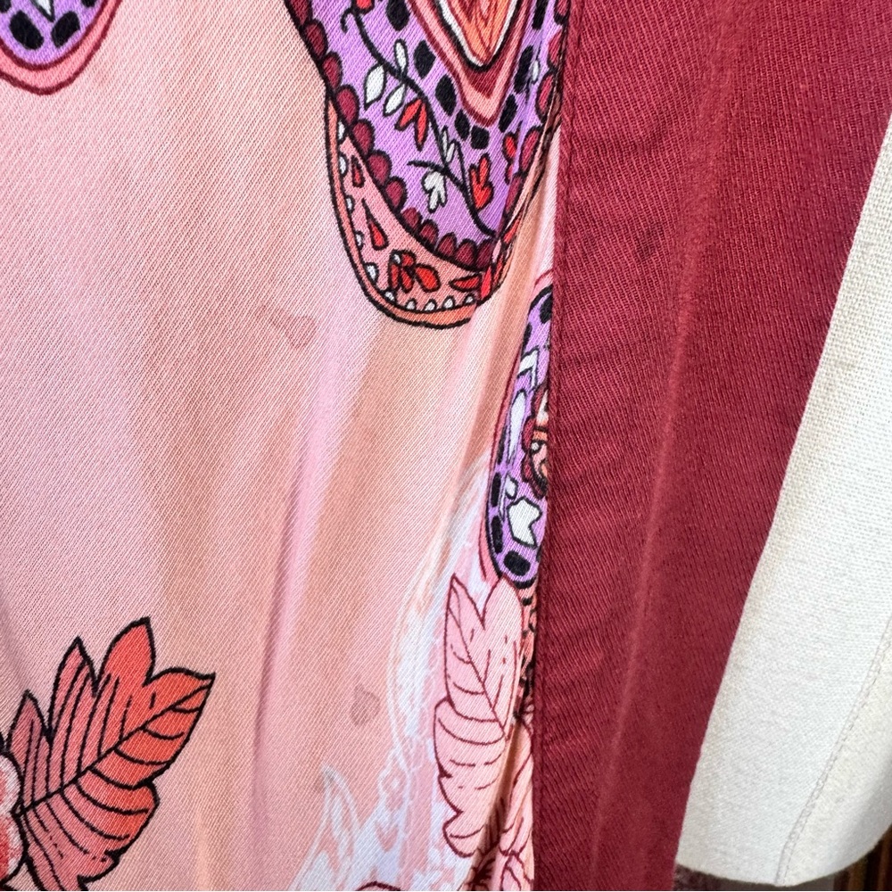 Soma Intimates Mixed Print Kimono Wrap Floral & Striped indie festival lounge - Picture 9 of 12